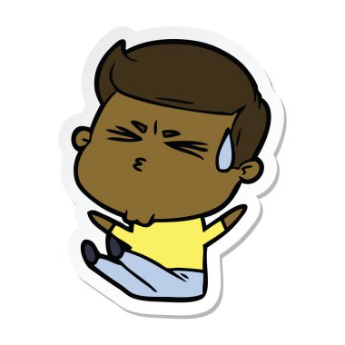 etiket terleme bir çizgi film adamın