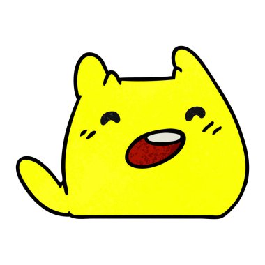 kawaii uzaylı evcil hayvan serbest el çekilmiş dokulu çizgi film