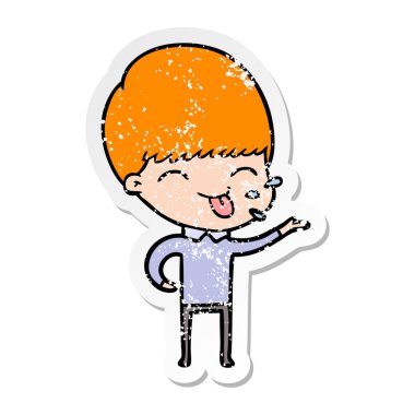 bir çizgi film kaba adamın sıkıntılı etiket