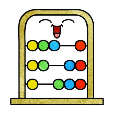 Retro grunge doku karikatür bir abaküs