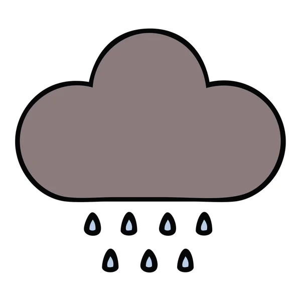 风暴雨云的可爱的漫画 — 图库矢量图片