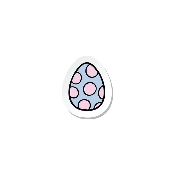 Etiqueta de um desenho animado pintado ovo de Páscoa — Vetor de Stock