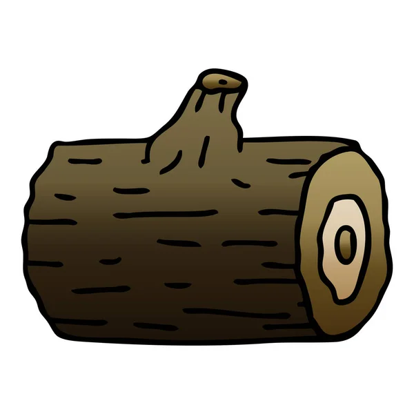 Gradiente Sombreado Peculiar Desenho Animado Madeira Log — Vetor de Stock