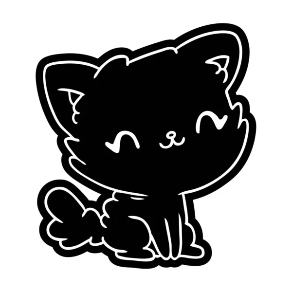 Ícone dos desenhos animados bonito kawaii gato fofo — Vetor de Stock