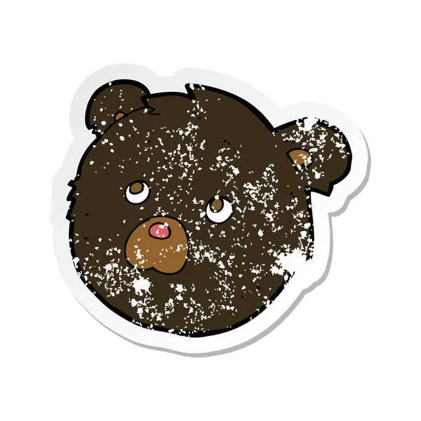 Наклейка Лицо Черного Медведя — стоковый вектор
