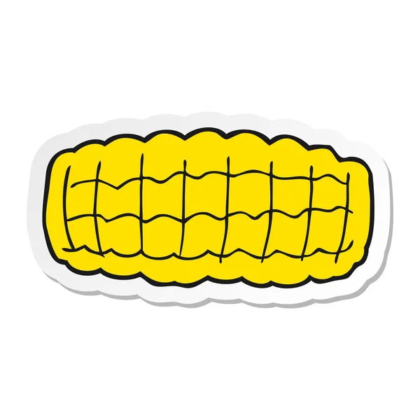 Sticker of a cartoon corn cob — Stock Vector