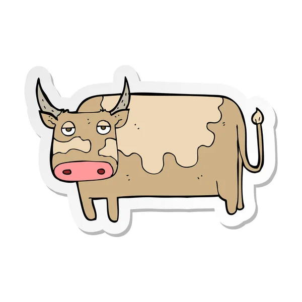 Αυτοκόλλητο Του Μια Αγελάδα Κινούμενων Σχεδίων — Διανυσματικό Αρχείο