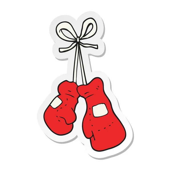 Klistermärke Tecknad Boxning Handskar — Stock vektor