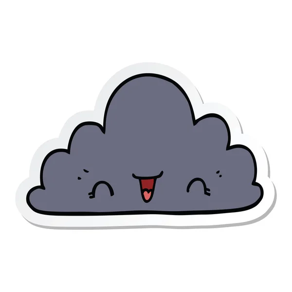 Pegatina de una linda nube de dibujos animados — Vector de stock