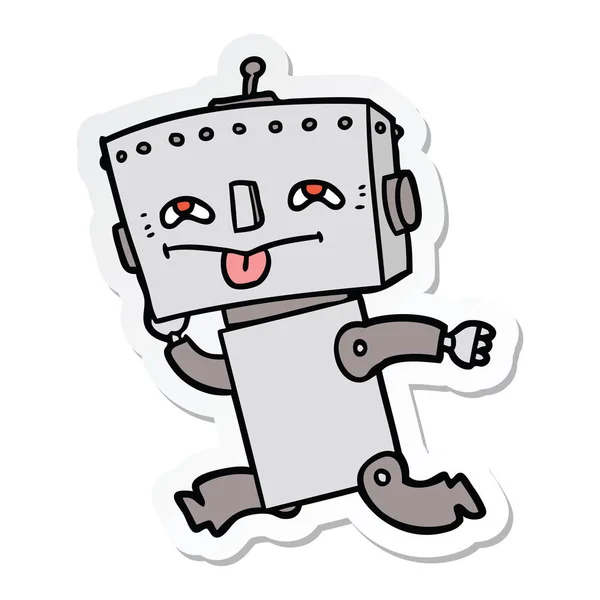 Etiqueta Robô Desenho Animado —  Vetores de Stock