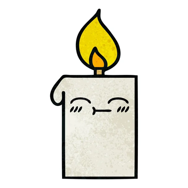 Ретро гранж текстура зажженная свеча — стоковый вектор