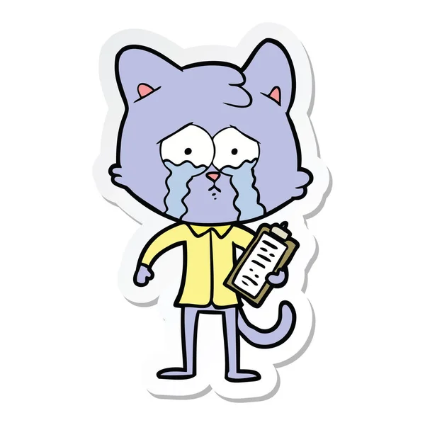 Sticker Van Een Cartoon Kat — Stockvector