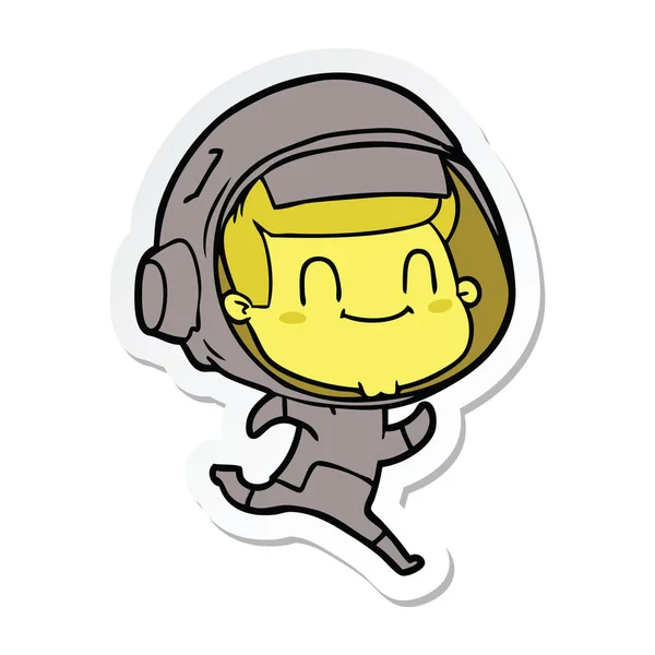Naklejki Cartoon Szczęśliwy Człowiek Astronauta — Wektor stockowy