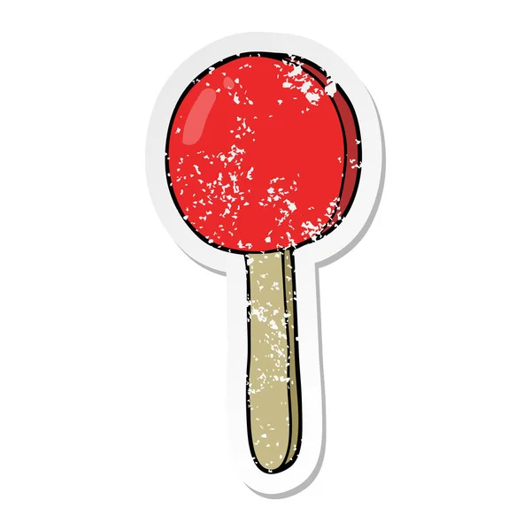 Verontruste Sticker Van Een Cartoon Lolly — Stockvector