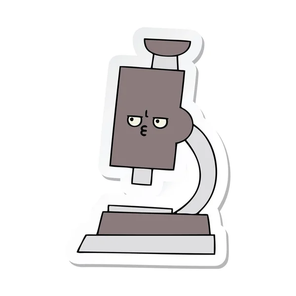 Sticker Van Microscoop Van Een Leuke Cartoon — Stockvector