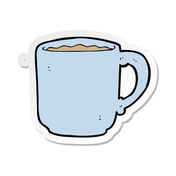 Aufkleber eines Cartoon-Kaffeebechers — Stockvektor