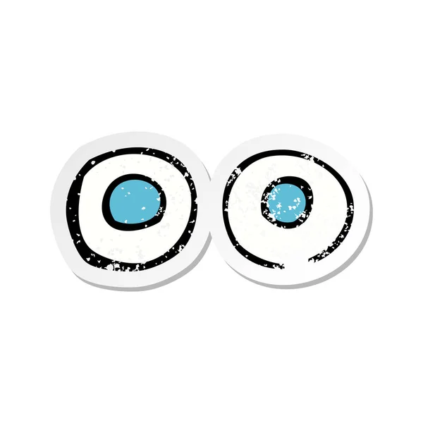 Retro distressed nálepka kreslené oči — Stockový vektor