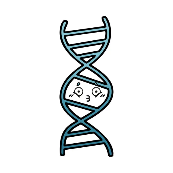 Gradient Grijs Cartoon Van Een Bundel Van Dna — Stockvector