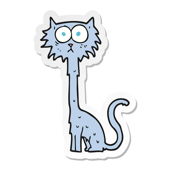Klistermärke av en tecknad katt — Stock vektor