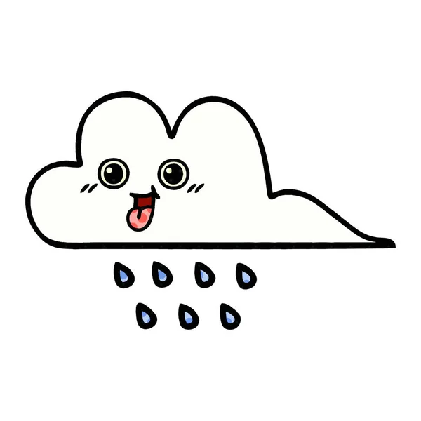 Bande dessinée style dessin animé pluie nuage — Image vectorielle