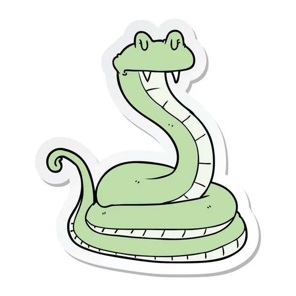 Sticker of a cartoon snake — Stock Vector