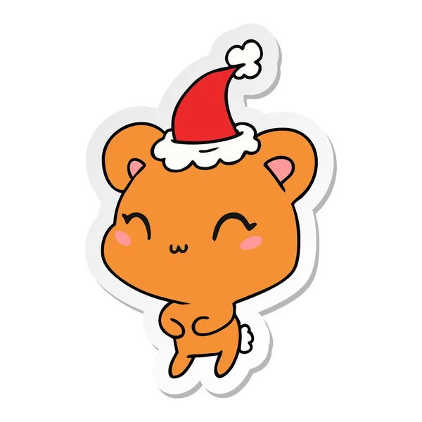 Karácsony matrica rajzfilm kawaii medve — Stock Vector