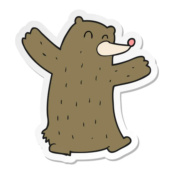 Autocollant d'un ours dessin animé — Image vectorielle