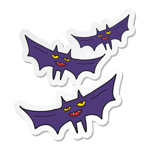 Etiqueta Morcego Halloween Desenhos Animados — Vetor de Stock