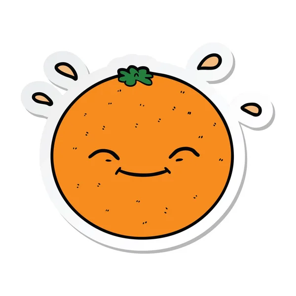 Pegatina de una caricatura naranja — Vector de stock