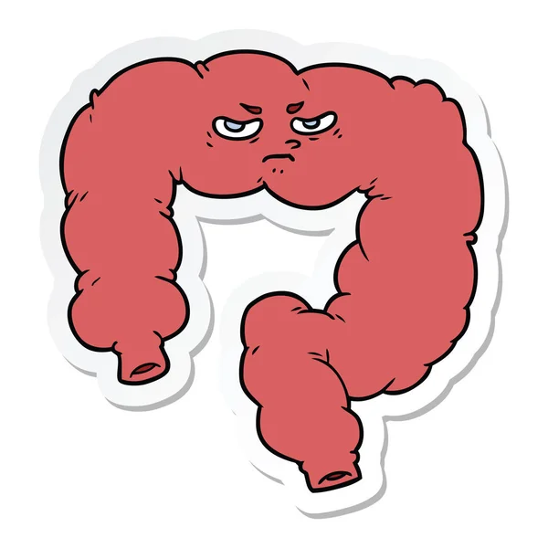 Pegatina de una caricatura colon enojado — Vector de stock