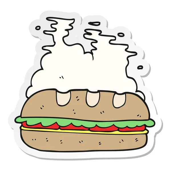 Sticker Cartoon Huge Sandwich — Stock Vector