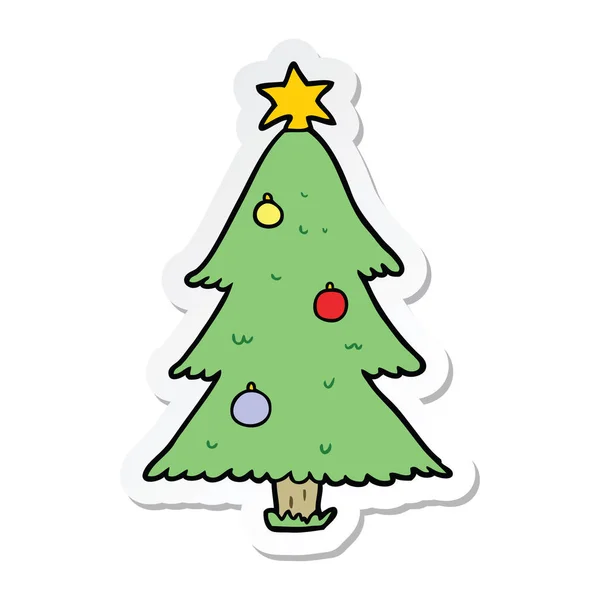 卡通圣诞树贴纸 — 图库矢量图片