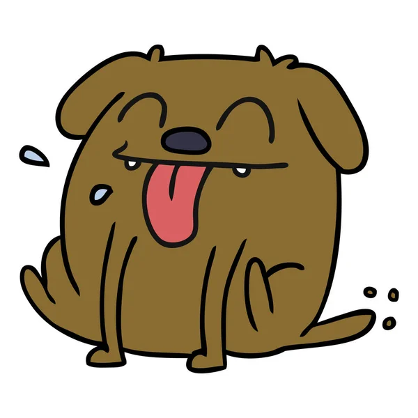 Dibujo Dibujado Mano Alzada Lindo Perro Kawaii — Vector de stock