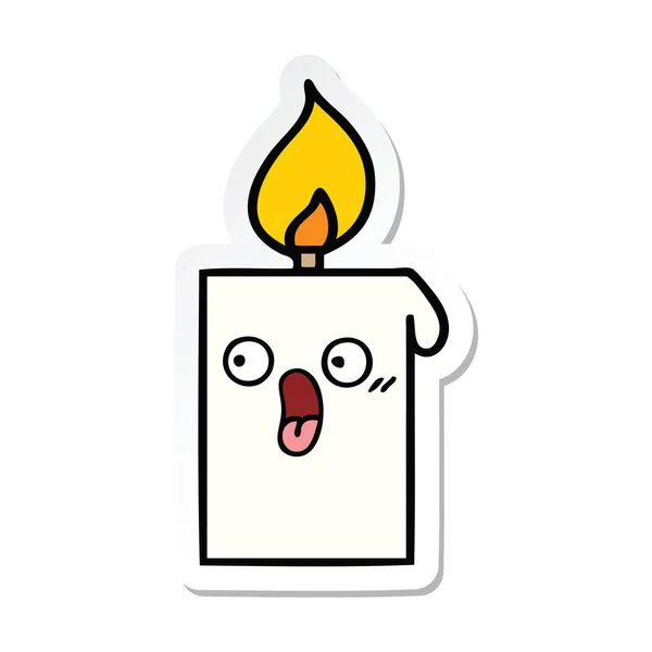 Stiker Dari Kartun Lucu Menyalakan Lilin - Stok Vektor