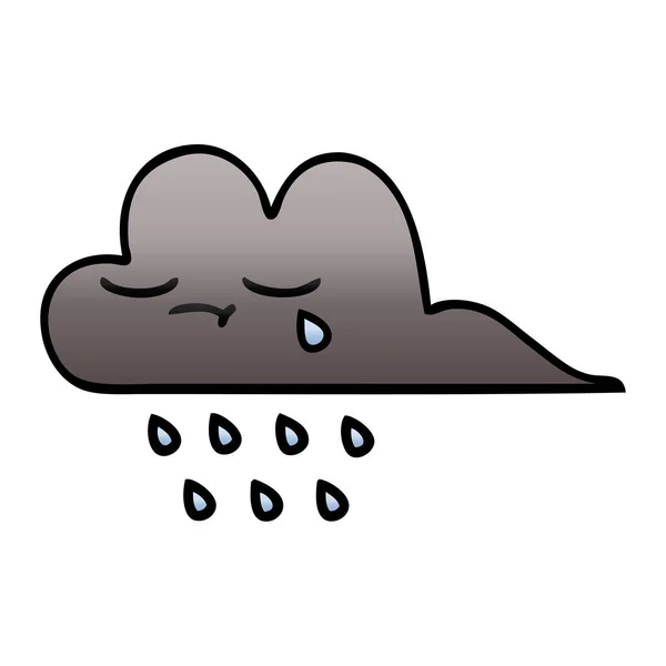 Gradient grijs cartoon onweerswolk regen — Stockvector