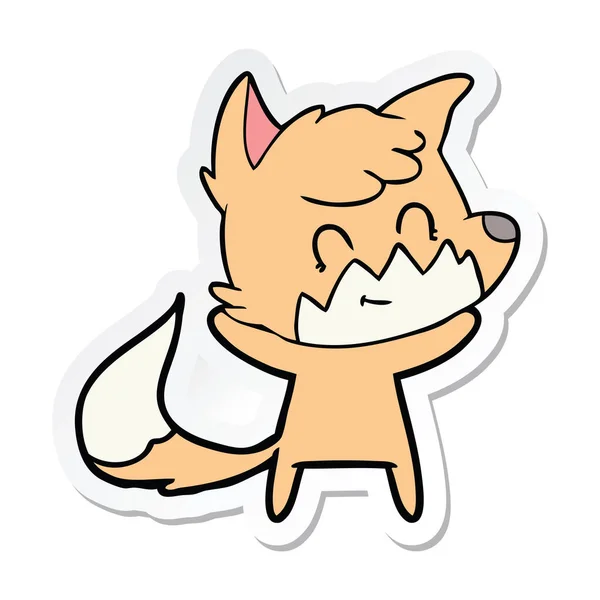 Sticker van een cartoon vriendelijke fox — Stockvector