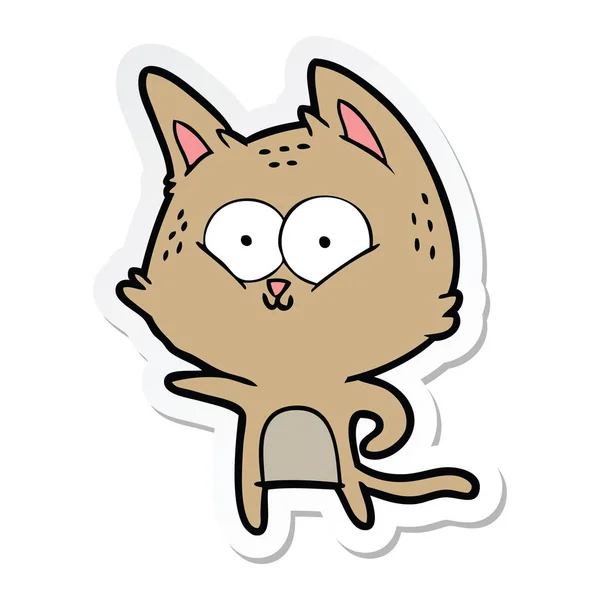 Αυτοκόλλητο Από Μια Γάτα Γελοιογραφία — Διανυσματικό Αρχείο