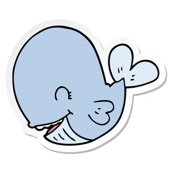 Sticker Van Een Cartoon Walvis — Stockvector