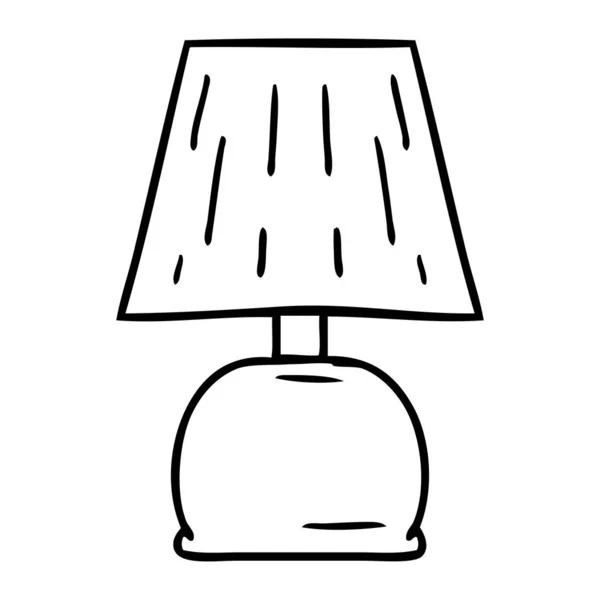 Hand Drawn Line Drawing Doodle Bed Side Lamp — Stock Vector