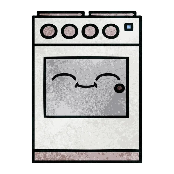 Textura Grunge Retro Dibujos Animados Horno Cocina — Archivo Imágenes Vectoriales