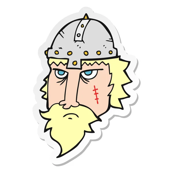 Sticker Cartoon Viking Warrior — Stock Vector