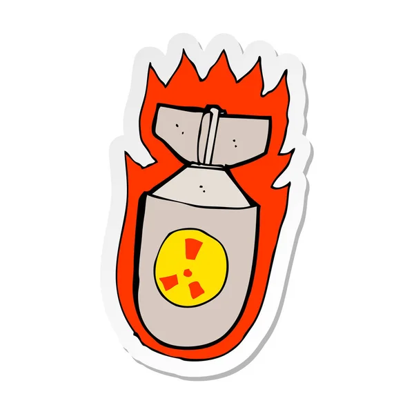 Etiqueta de uma bomba em chamas dos desenhos animados —  Vetores de Stock