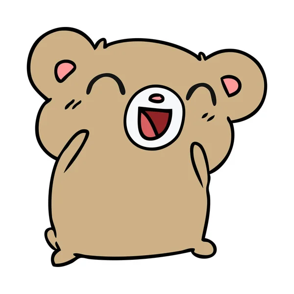 Cartoon Illustration Kawaii Cute Teddy Bear — Stock Vector