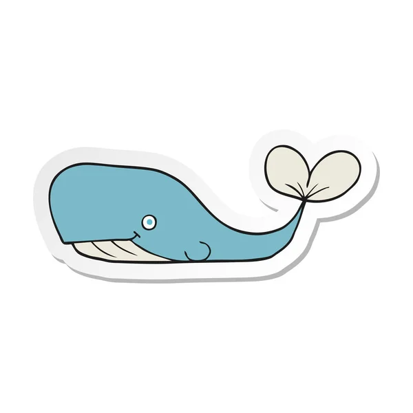 Sticker van een cartoon walvis — Stockvector