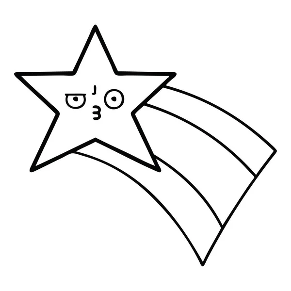 Рисование Рисунка Падающей Радужной Звезды — стоковый вектор