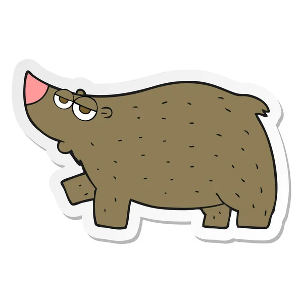 Sticker of a cartoon bear — Stock Vector