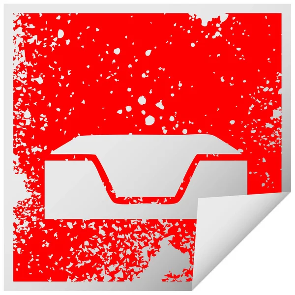 Verontruste plein peeling sticker symbool leeg in lade — Stockvector