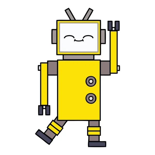 Cute Cartoon Robot — Stock Vector