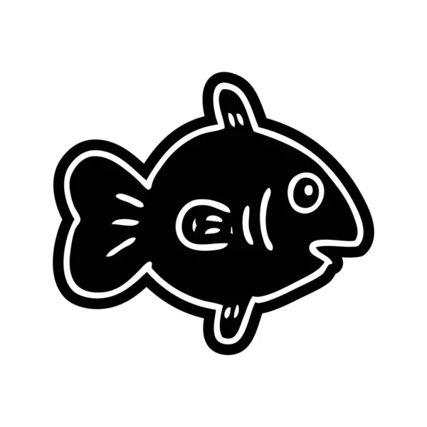 海産魚の漫画アイコン — ストックベクタ
