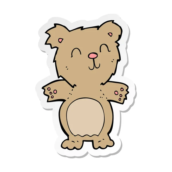 Sticker of a cartoon cute teddy bear — Stock Vector